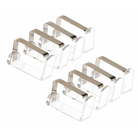 12x Tabecloth clips/clamps silver 5 x 4 cm stainless steel 
