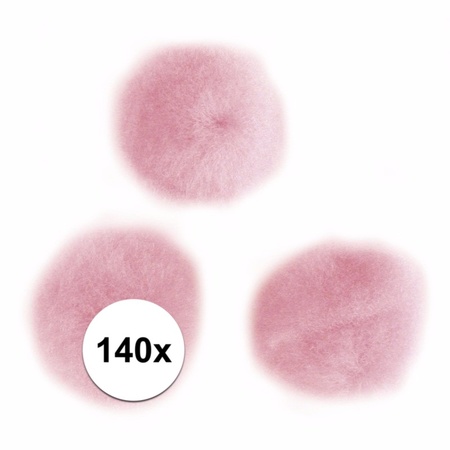 140x roze knutsel pompons 7 mm 