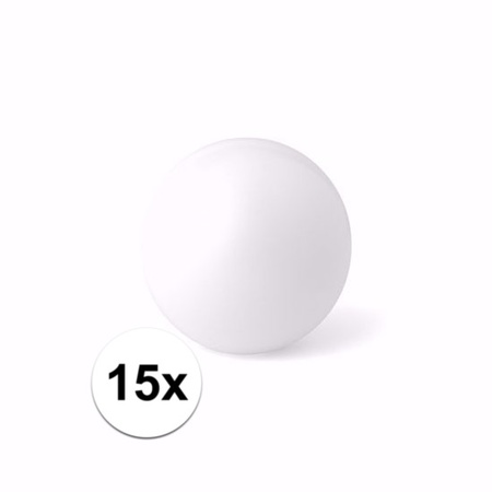 15x white anti stress ball 6 cm