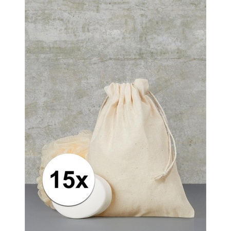 15 x Hand out bags with drawstring 15 x 20 cm