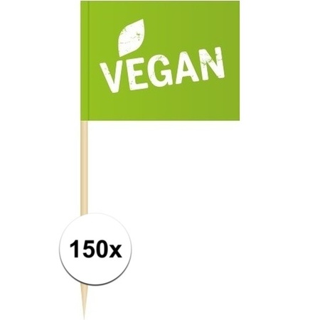 150x Cocktail picks Vegan 8 cm flags