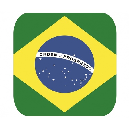 15x Bierviltjes Braziliaanse vlag vierkant