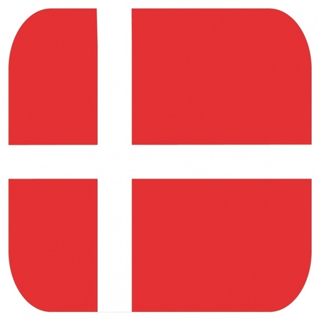 15x Bierviltjes Deense vlag vierkant