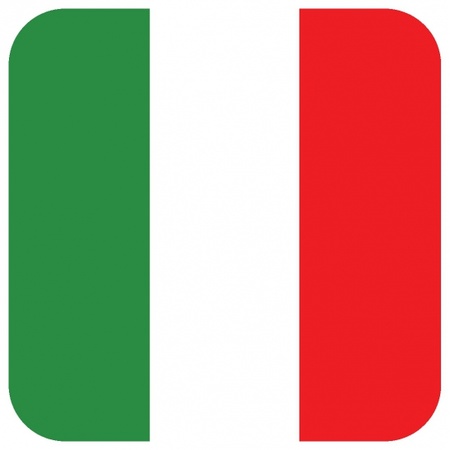 15x Bierviltjes Italiaanse vlag vierkant