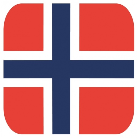 15x Bierviltjes Noorse vlag vierkant