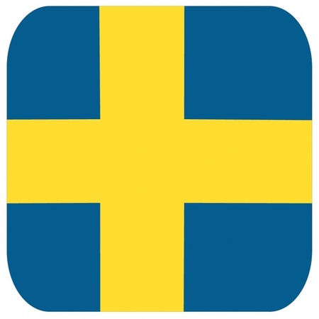 15x Bierviltjes Zweedse vlag vierkant