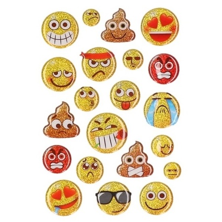 15x Emotie glitter stickers