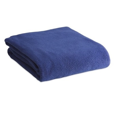 15x Fleece dekens/plaids blauw 120 x 150 cm