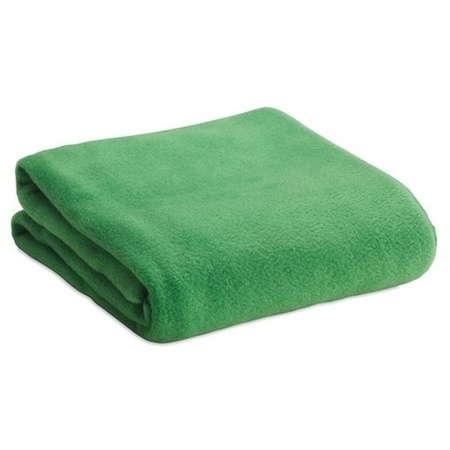 15x Fleece dekens/plaids groen 120 x 150 cm