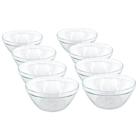 15x Glass snack bowls Pompei 14 cm/500 ml