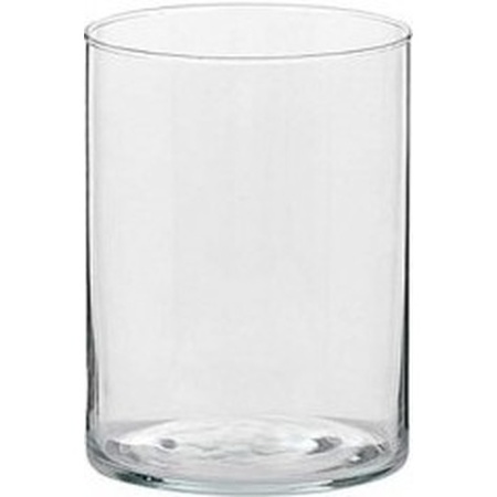 15x Hoge theelichthouders/waxinelichthouders glas 5,5 x 6,5 cm