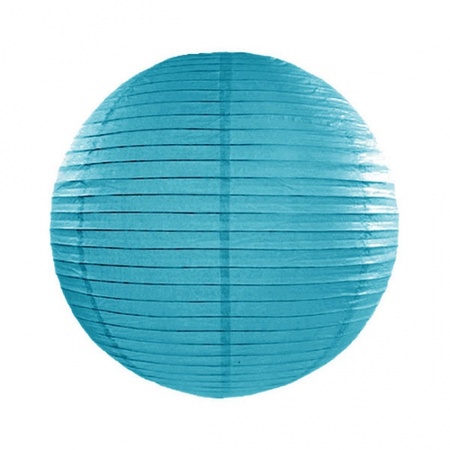 15x Luxe bol lampionnen turquoise blauw 25 cm