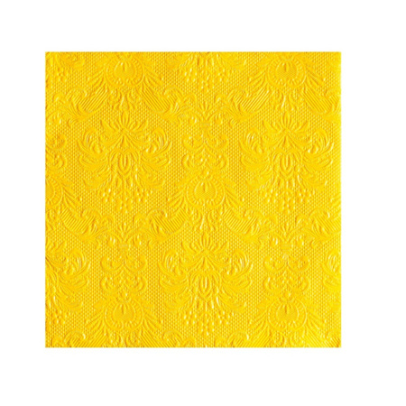 15x Napkin elegance yellow  3-layers 33 x 33 cm