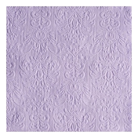 15x Luxe servetten barok patroon paars 3-laags 