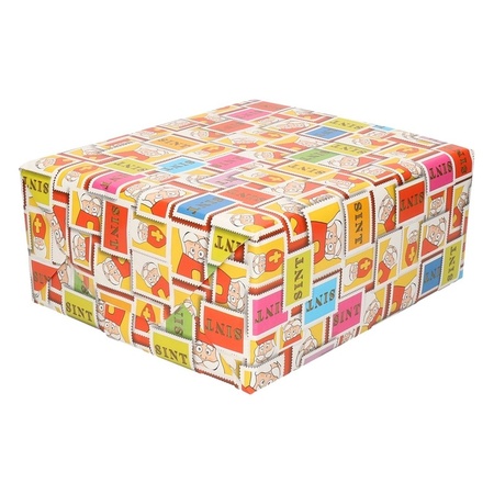 15x Saint Nicholas wrapping paper coloured with decorations
