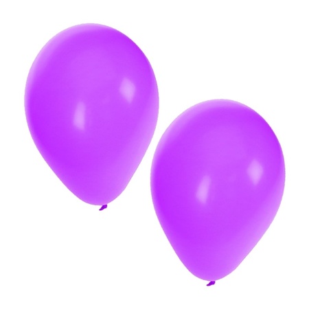 30x ballonnen wit en paars