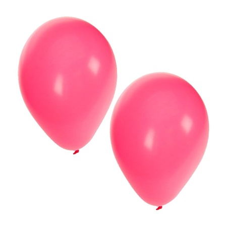 Knal roze versiering 15 ballonnen en 2 vlaggenlijnen