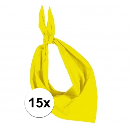 15x Colored handkerchief yellow