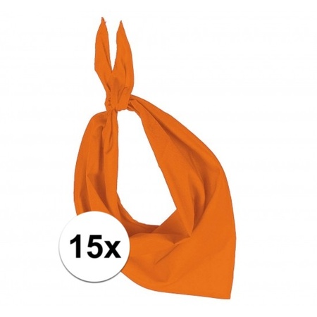 15x Zakdoek bandana oranje