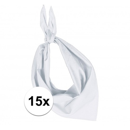 15x Zakdoeken bandana wit