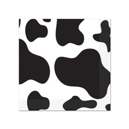 16x 100 koeien print dieren thema servetten 33 x 33 cm