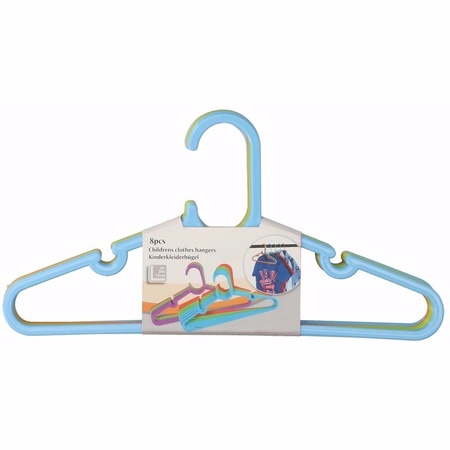 16x Clothes hangers for children/baby clothes blue/green/orange 29 x 0,2 x 15 cm
