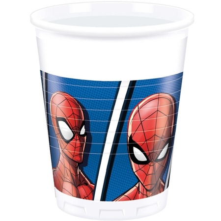 16x Marvel Spiderman themafeest bekers 200 ml