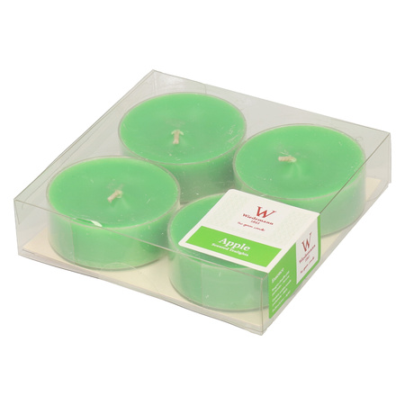 16x Maxi scented tealights candles apple/green 8 hours