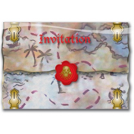 16x Pirate invitation cards