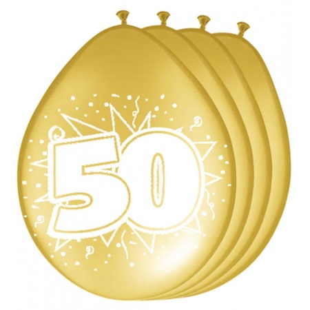16x Balloons metallic gold 50 years
