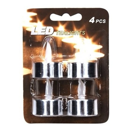16x pieces tea lights silver electric