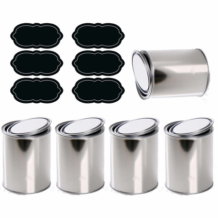 16x pieces paint cans with writable labels