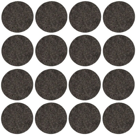 16x Zwarte ronde meubelviltjes/antislip noppen 2,6 cm