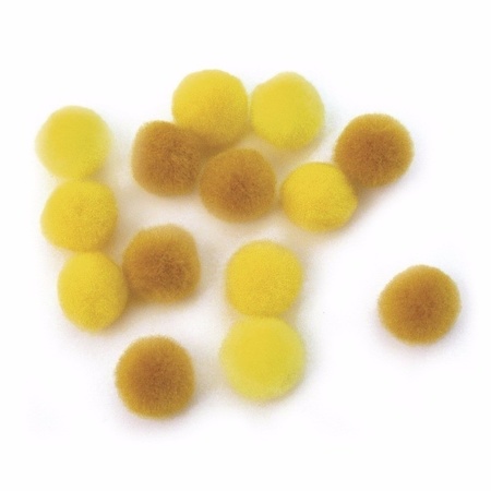 180x  gele knutsel pompons 15 mm 