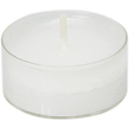 18x Scented tealights candles cinnamon/white 4 cm 7 hours