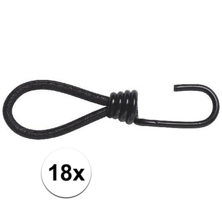 18x Elastic cords with hook 18 pieces