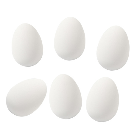 18x Witte kleine kunststof kwartel eieren hobby/knutsel materiaal 4 cm