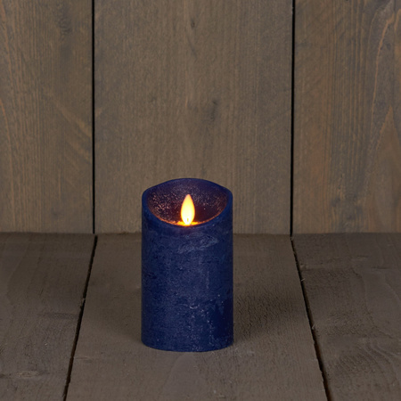 1x Dark blue LED candle with moving flame 12,5 cm