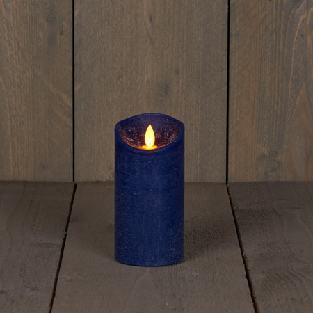 Set van 3x stuks Donkerblauwe Led kaarsen met bewegende vlam