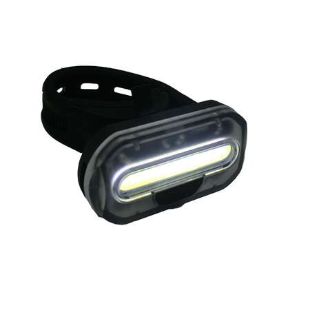 1x Fietskoplamp / batterij voorlicht / fietsverlichting COB LED met bevestigingsband   