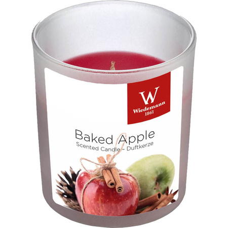 1x Scented candles baked apple in glass holder 25 burning hours