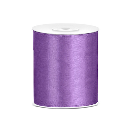 2x rolls hobby decoration satin ribbon purple-pink 10 cm x 25 meters