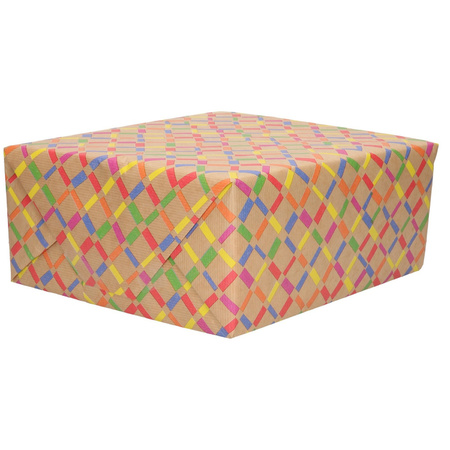 1x Wrapping paper colored diamond Urban nature 200x70cm rolls