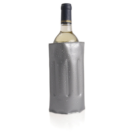 1x Cooling elements sleeves grey for wine/champagne bottles 34 x 18 cm