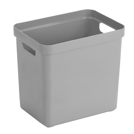 Set of 4x storage boxes 25 liters plastic anthracite and lightgrey