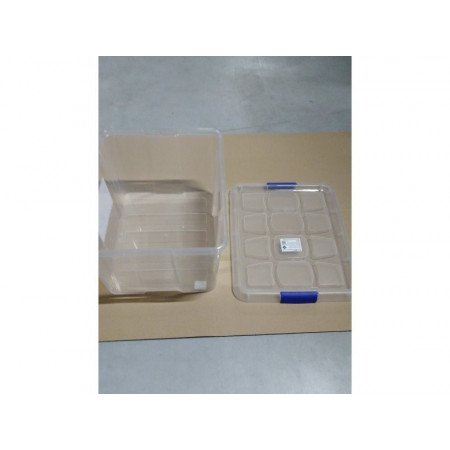1x Storage boxes 25 liters 42 x 35 x 25 cm plastic transparent/blue