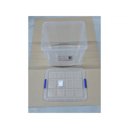 1x Storage boxes 35 liters 42 x 35 x 35 cm plastic transparent/blue