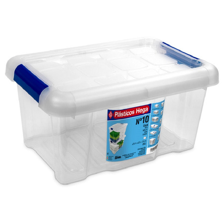 2x Opbergboxen/opbergdozen met deksel 5 en 35 liter kunststof transparant/blauw