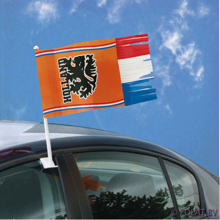 1x Oranje Holland autovlag voetbal supporter 30x35 cm