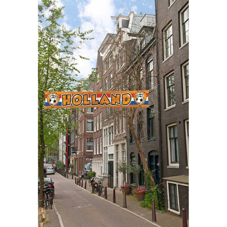 1x Oranje mega banner/ vlag Holland 370 x 60 cm